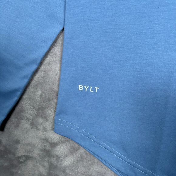 BYLT Premium Basics Drop-Cut Long Sleeve Henley – Blue – Size L - Picture 2 of 8